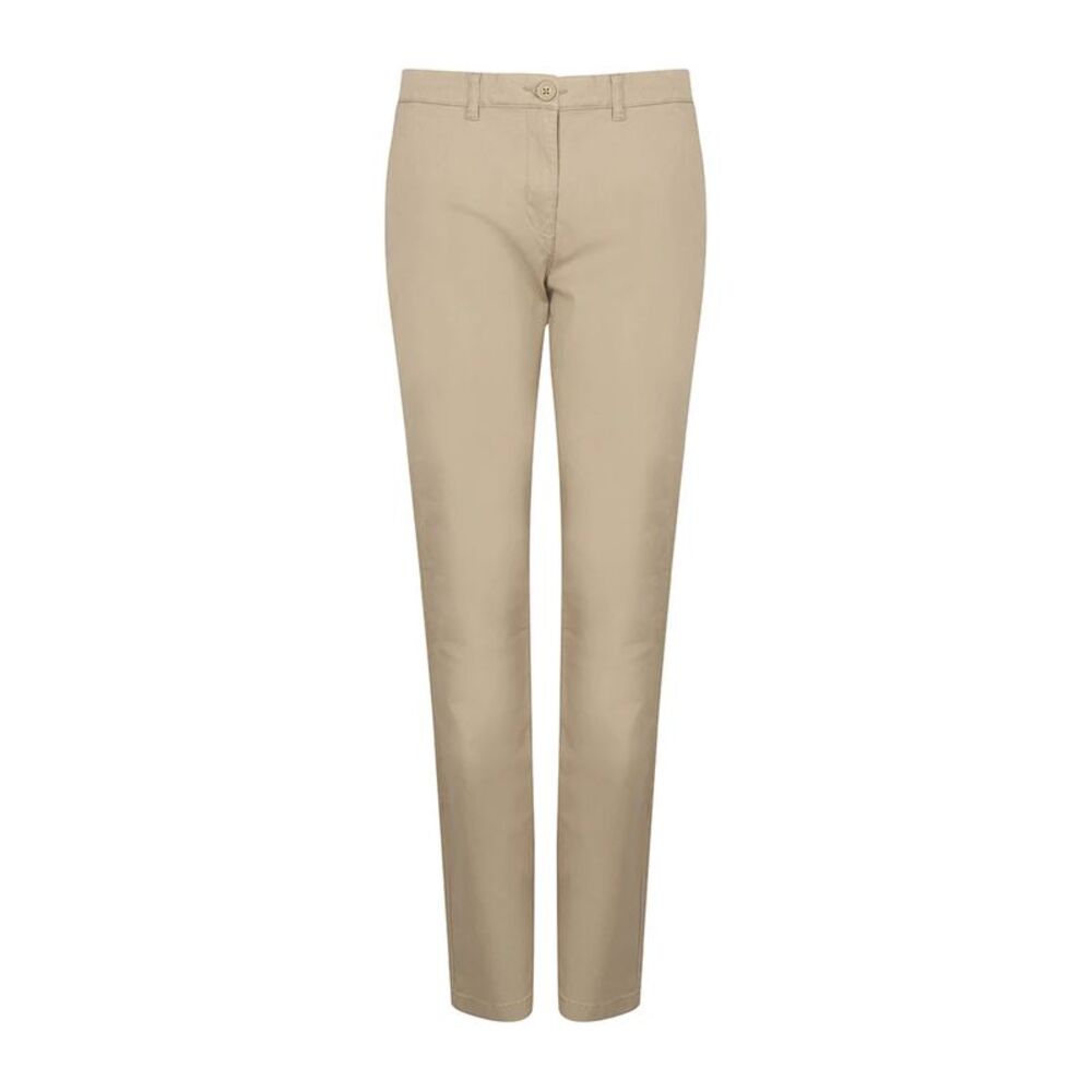 Henbury Womens/Ladies Stretch Chinos / Stone